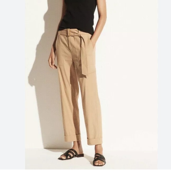 Vince Belted Linen-blend Pant in Natural - Picture 4 of 16